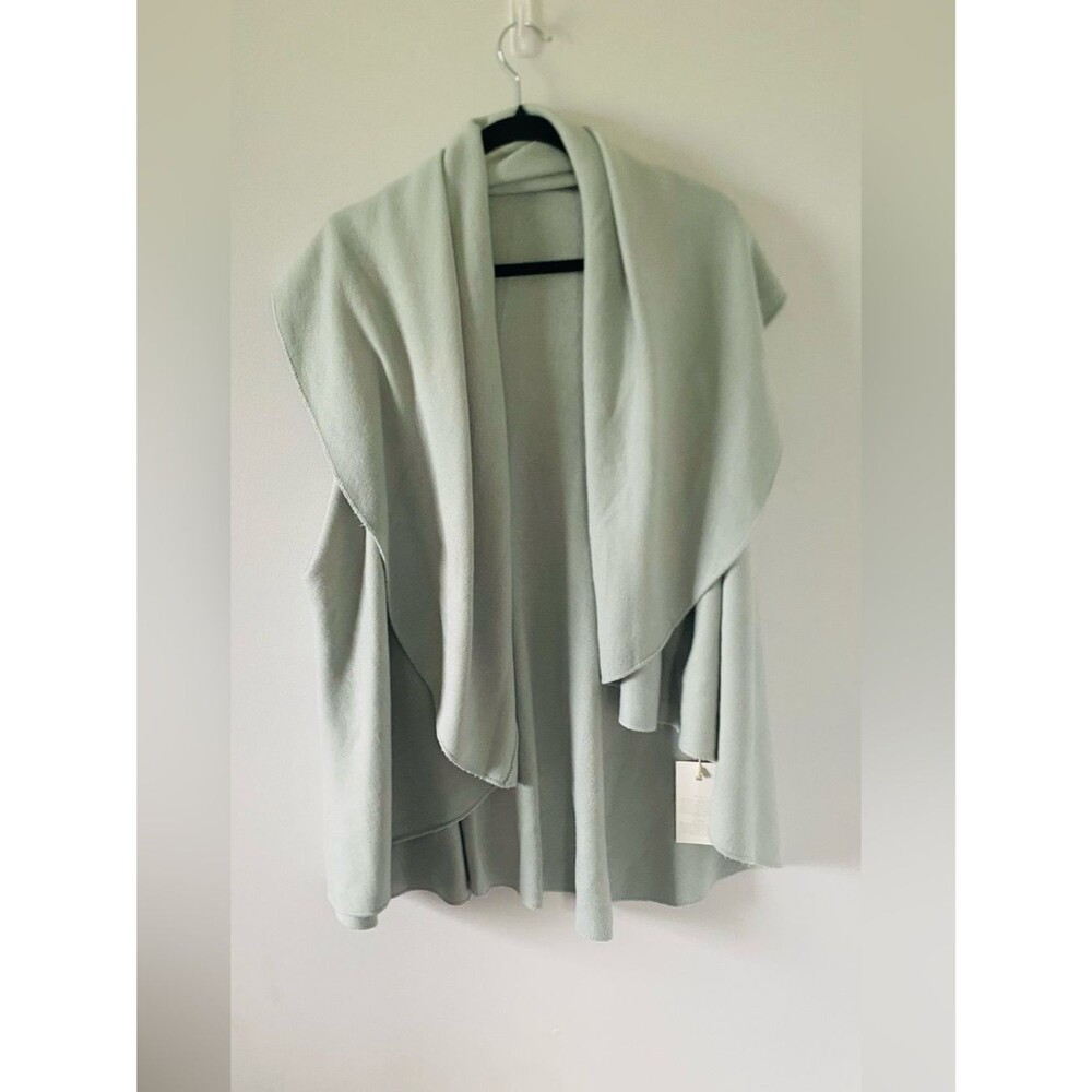 NWT Light Blue/Green Draped Cardigan Vest